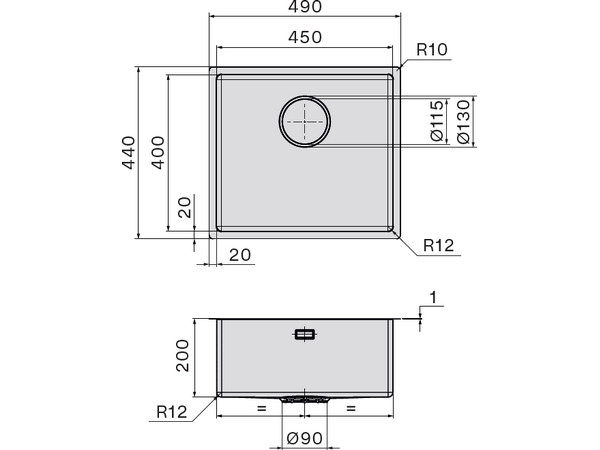 Мойка Falmec SCO4500F.00#SSF 490x440